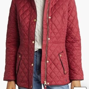 Joules Women's Quilted Puffer Jacket - Deep Redwine